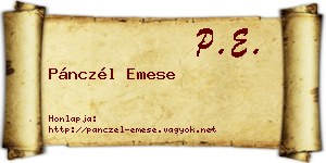 Pánczél Emese névjegykártya